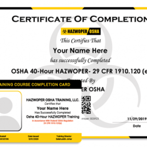 HAZWOPER Certification and Wallet ID