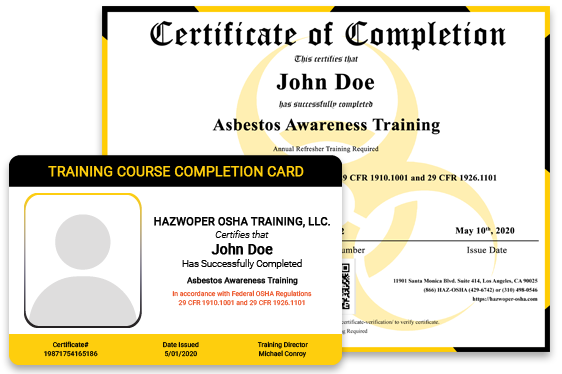 OSHA Asbestos Awareness Online Training Course HAZWOPER OSHA