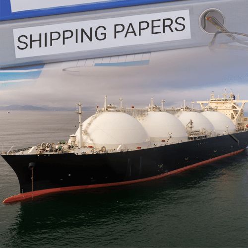 DOT Hazmat Function Specific Training : Shipping Papers file with title shipping papers with a ship in the forefront