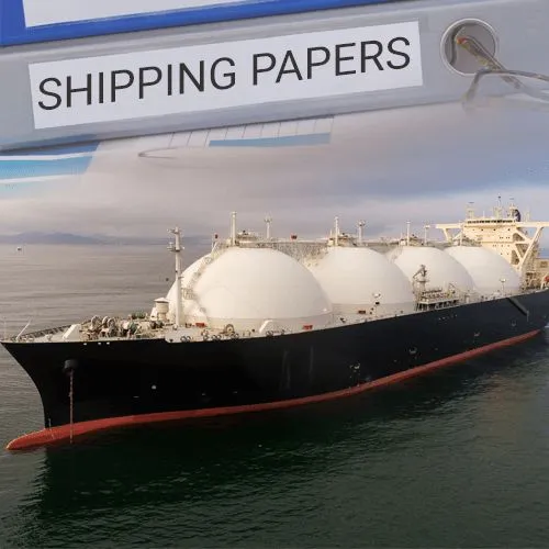 DOT Hazmat Function Specific Training : Shipping Papers file with title shipping papers with a ship in the forefront