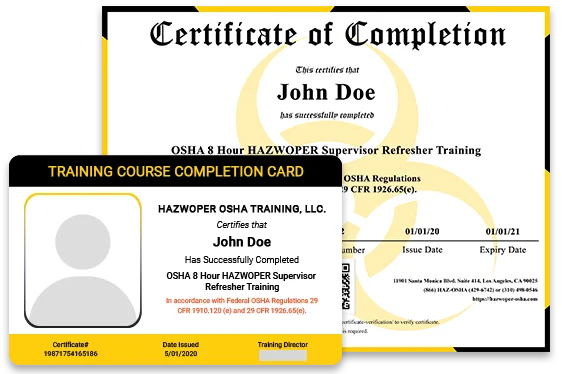 osha-8-hour-hazwoper-supervisor-training-refresher - certificate