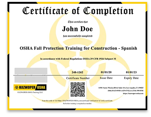 Capacitación en Protección contra Caídas de OSHA para la Construcción