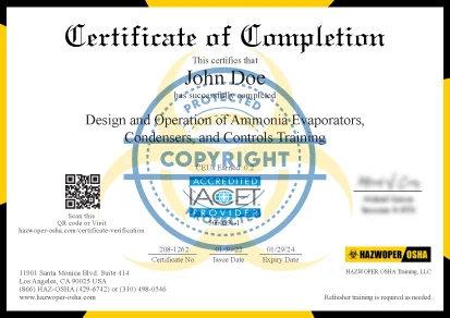 certificate of completion of Ergonomics Safety Training
