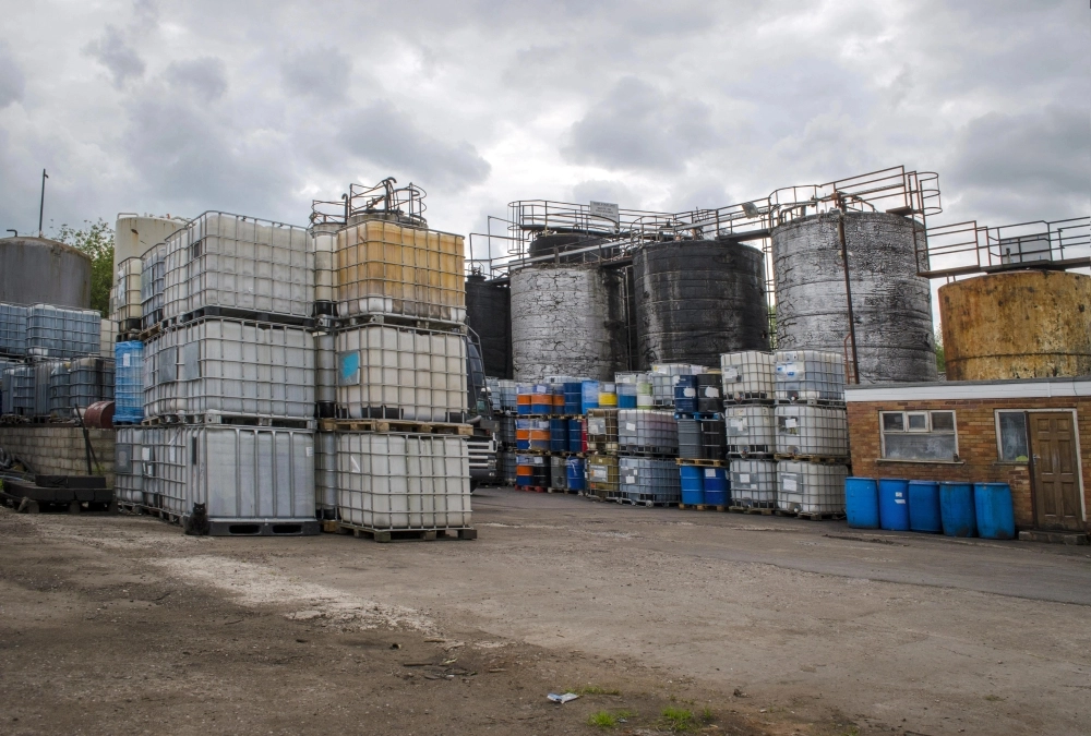 Hazardous Waste in containers ready for shipment