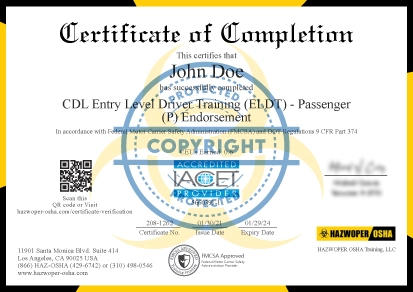 certificate of completion of Ergonomics Safety Training