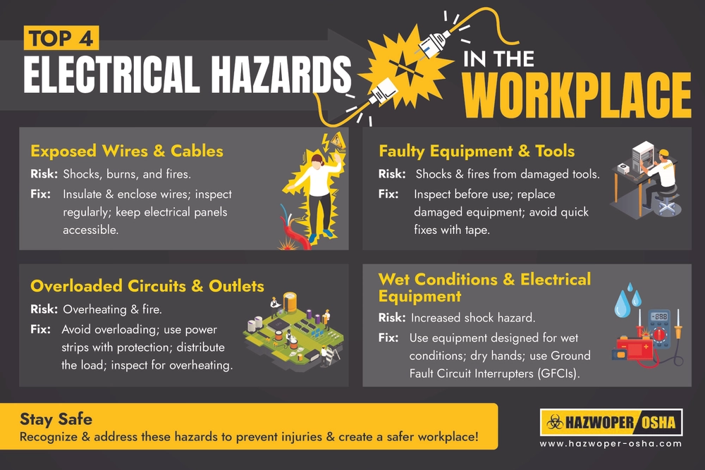 The Top 4 Electrical Hazards in the Workplace.