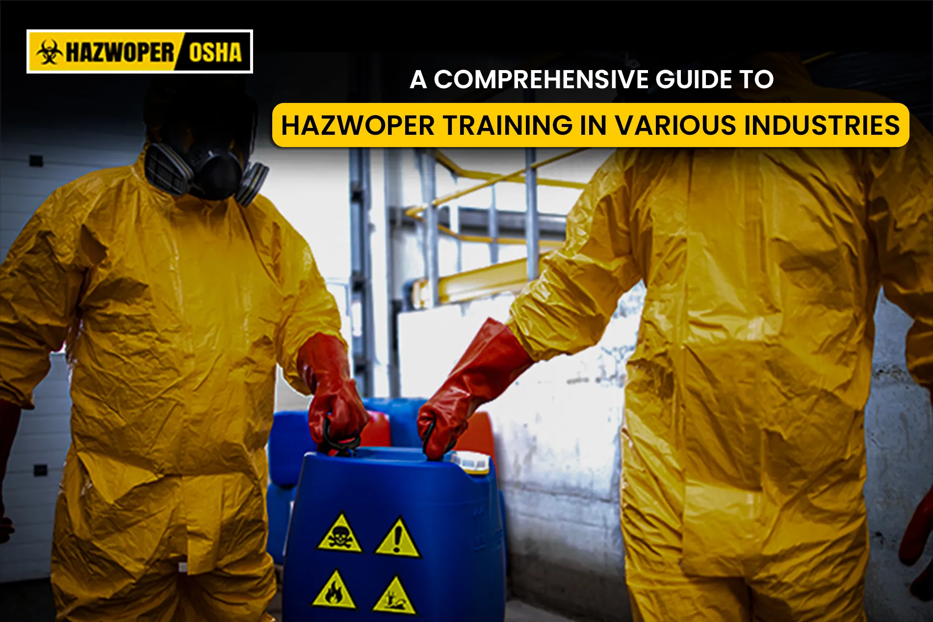 Man in full hazmat PPE working with toxic chemical