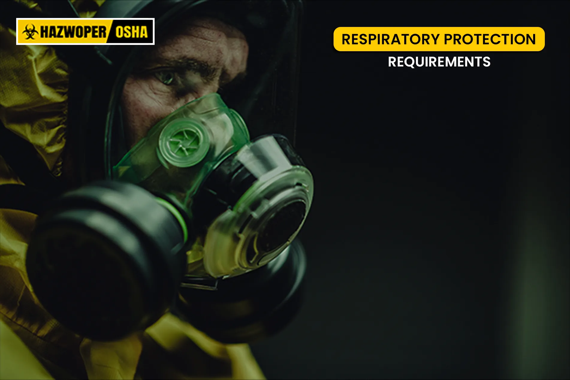 Man wearing a respirator to protect from airborne hazards