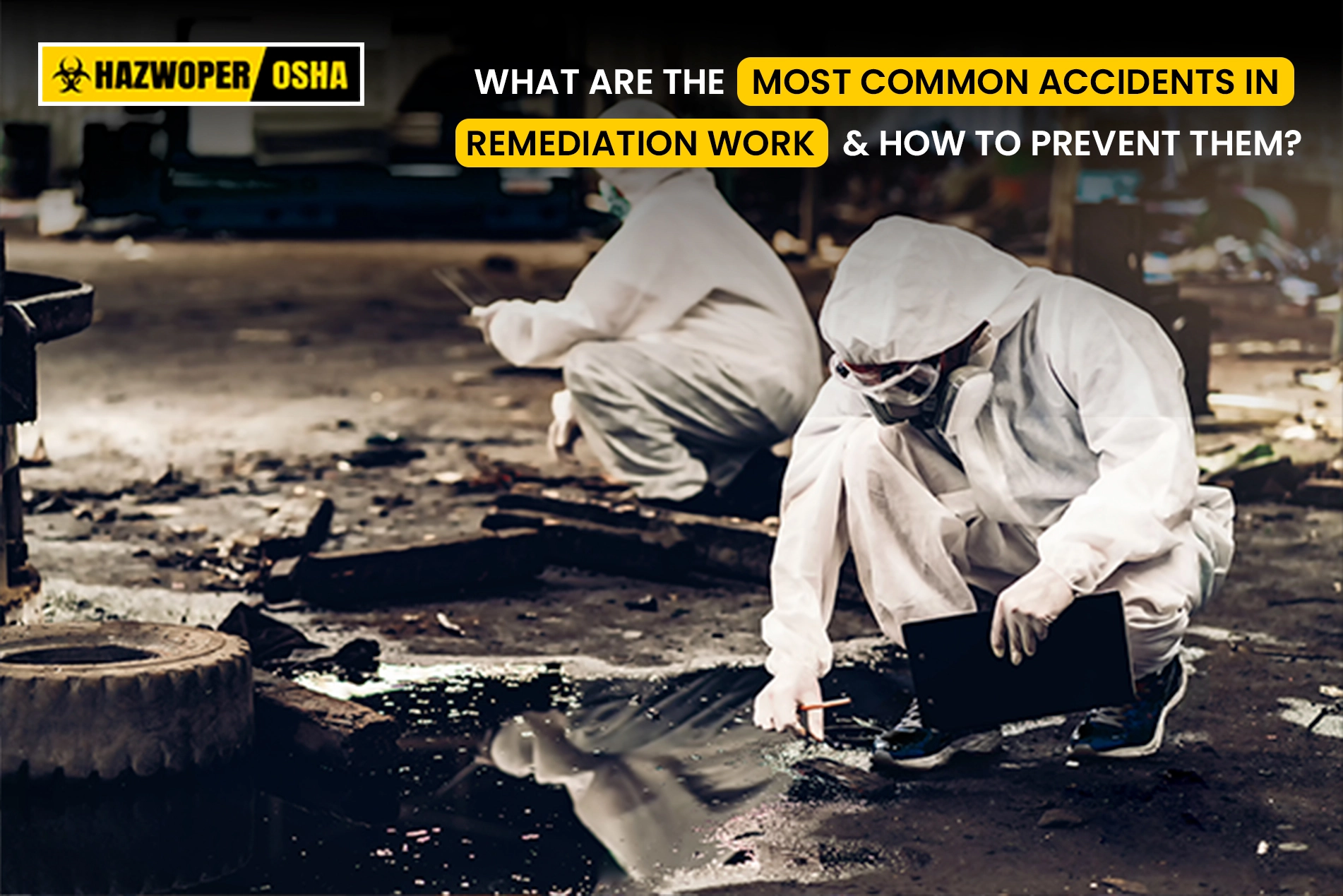 2 workers working at a remediation site.