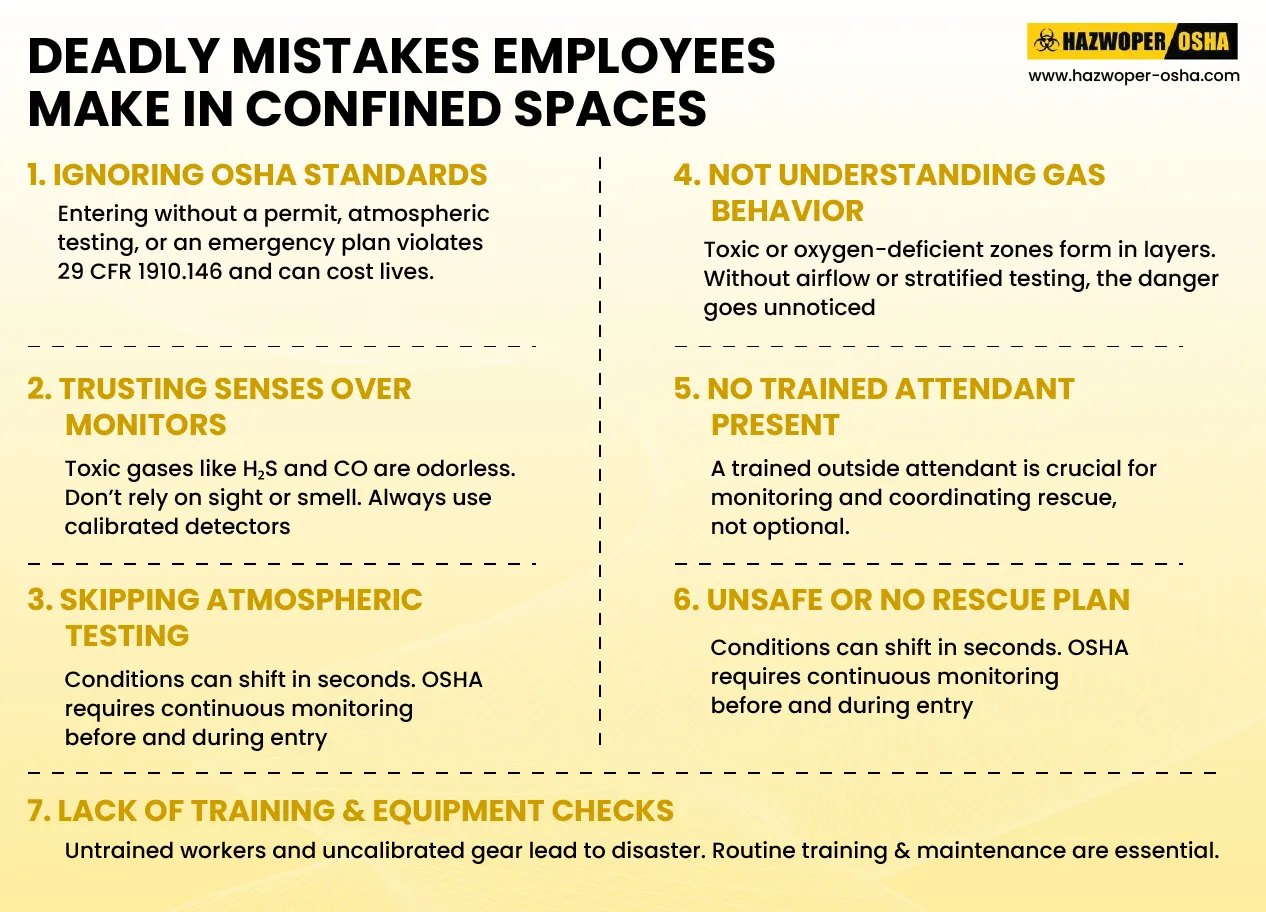 deadly mistakes employees make in confined spaces