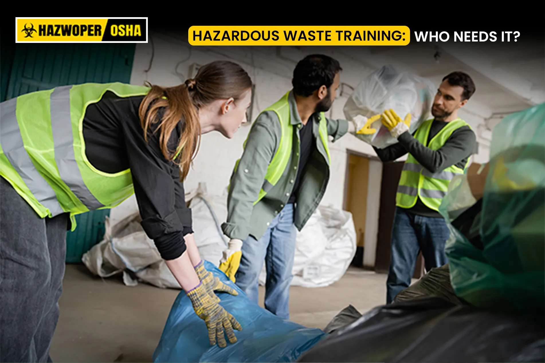 Hazardous Waste Worker cleaning up a toxic spill wearing PPE