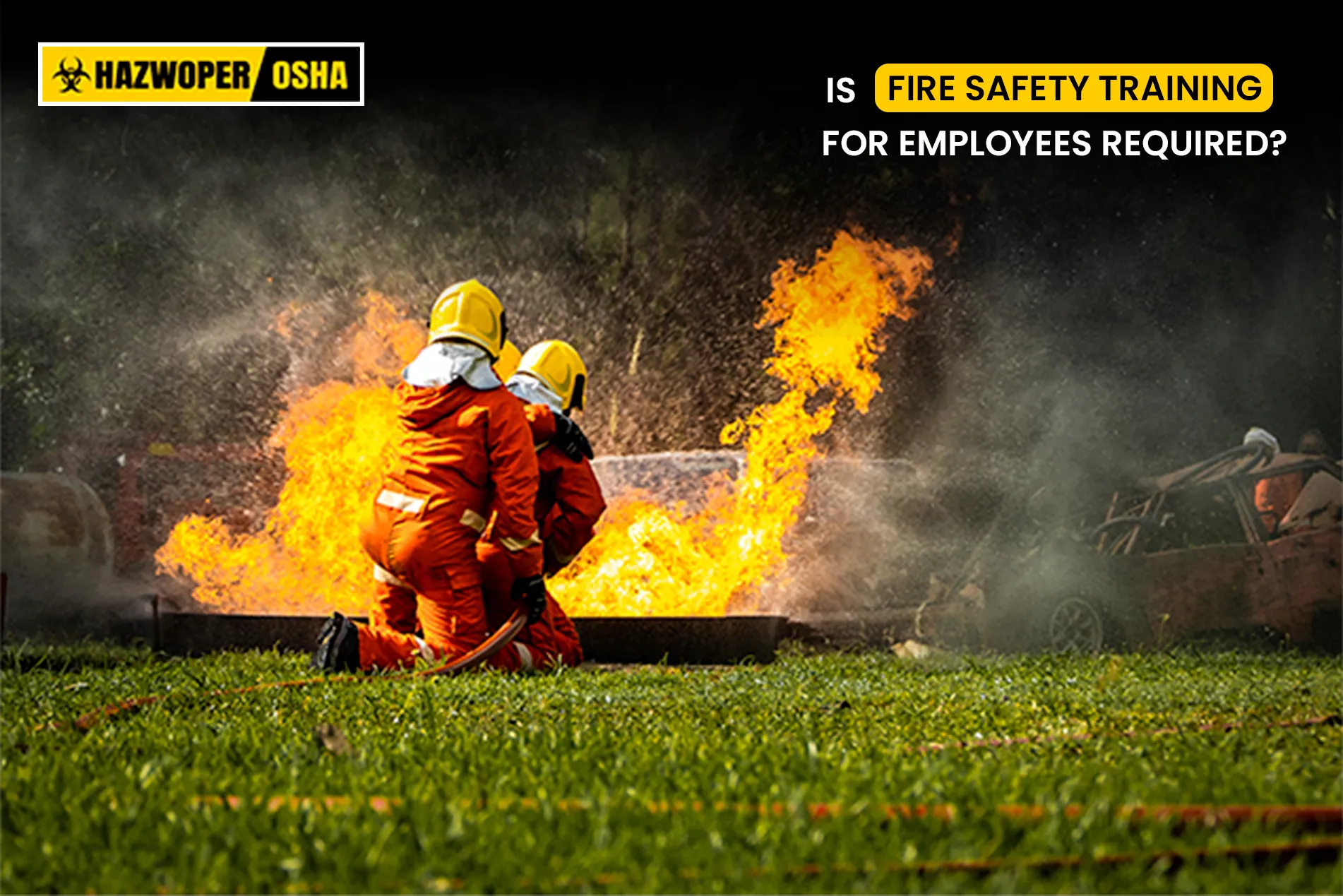 Scenes of fire safety at a worksite