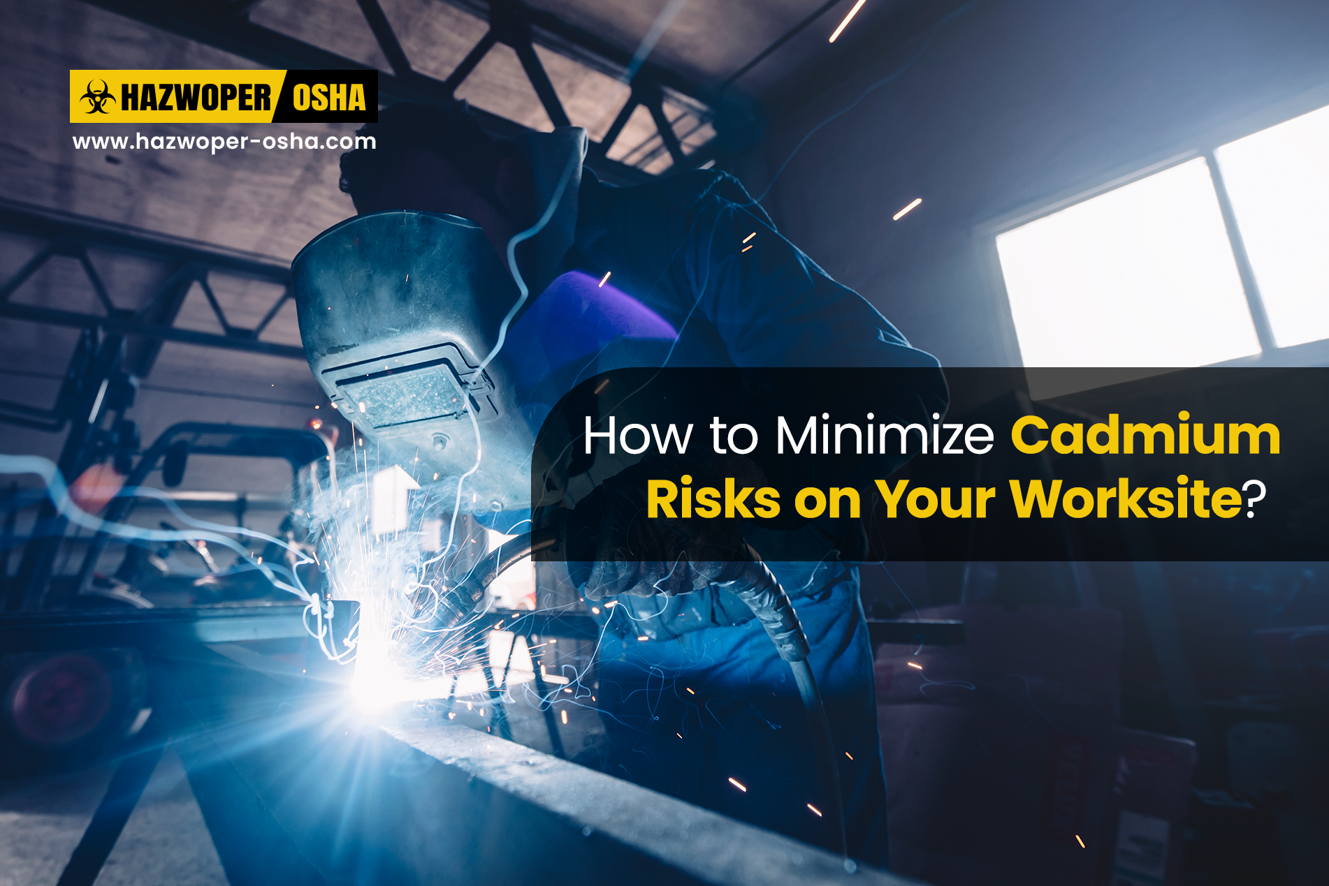 Welder wearing a protective mask and gloves creating bright sparks while welding metal in an industr Welder wearing a protective mask and gloves creating bright sparks while welding metal in an industr