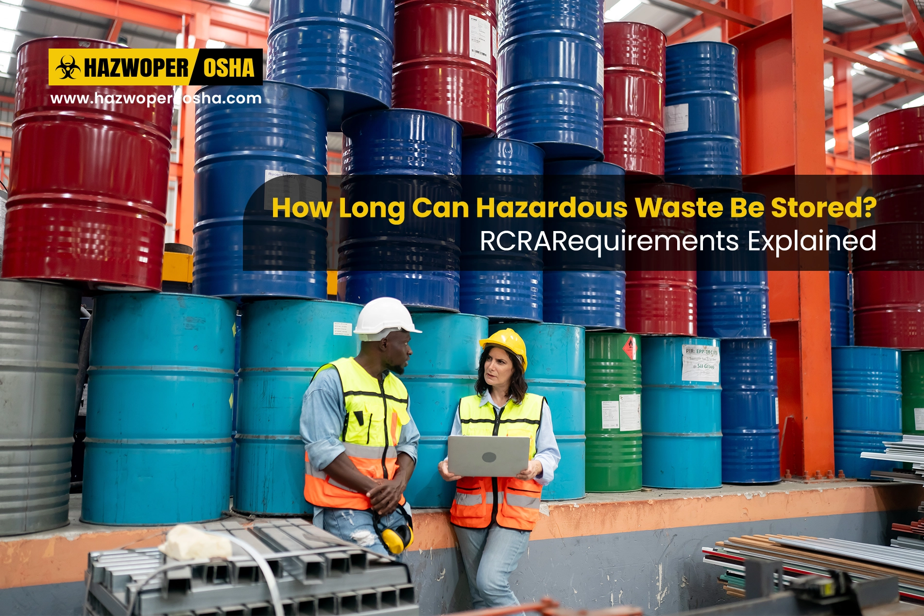 A facility with hazardous waste containers.