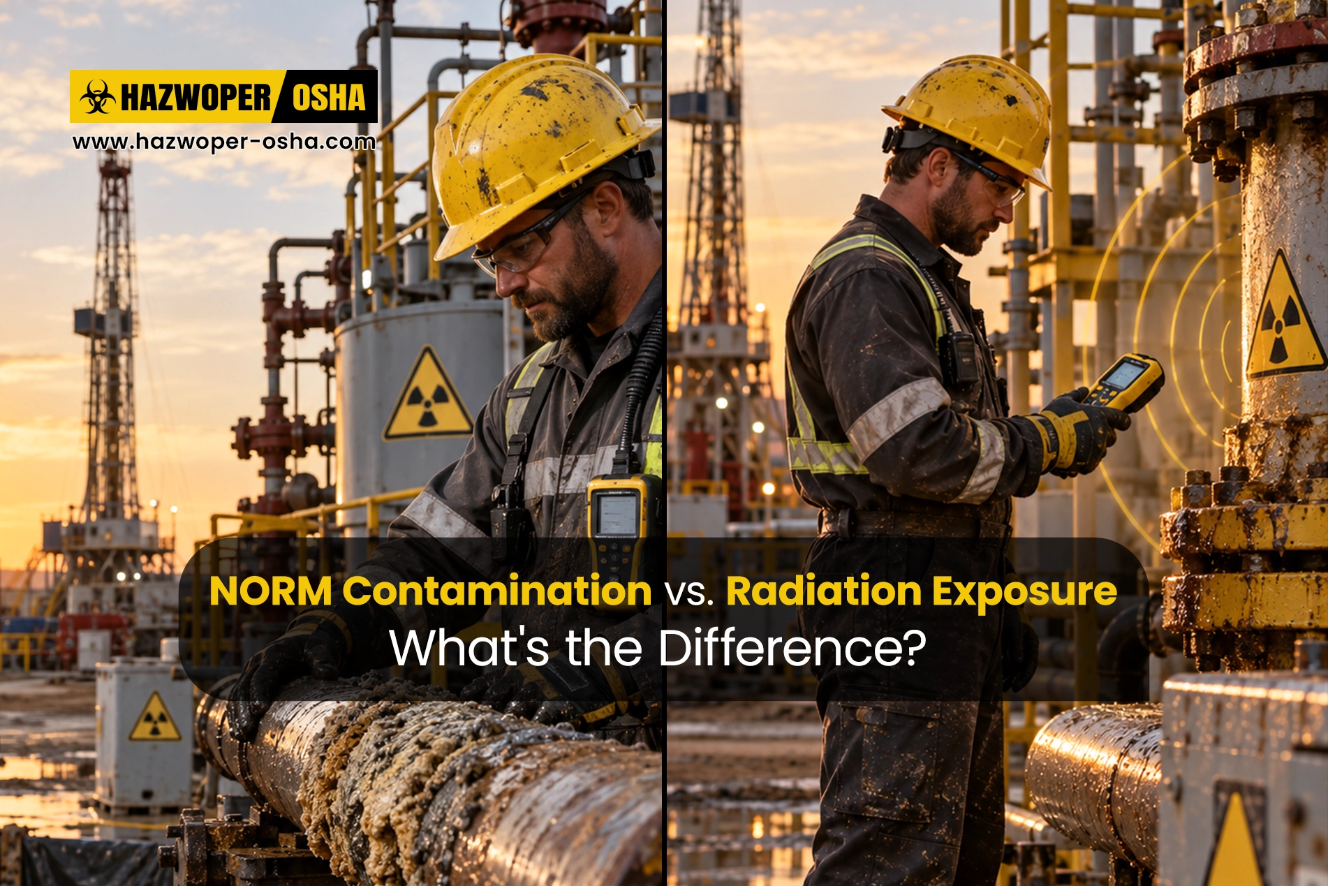 The difference between radiation exposure at workplace and the norm contamination